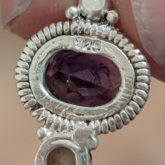 Sterling silver amethyst earrings - Picture 4 of 5